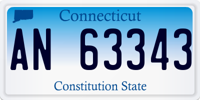CT license plate AN63343