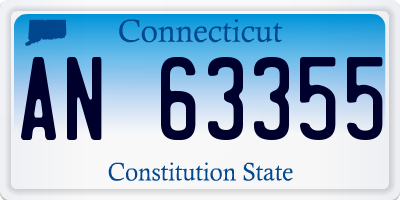 CT license plate AN63355