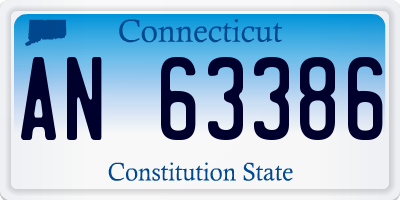 CT license plate AN63386