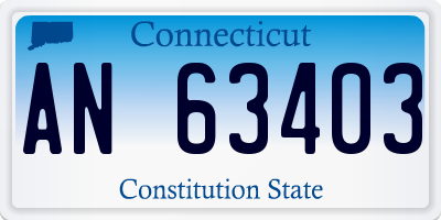 CT license plate AN63403