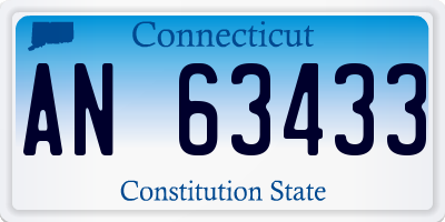 CT license plate AN63433
