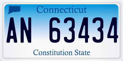 CT license plate AN63434