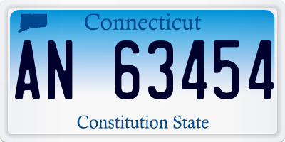 CT license plate AN63454