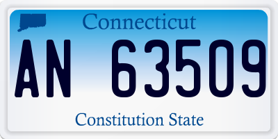 CT license plate AN63509