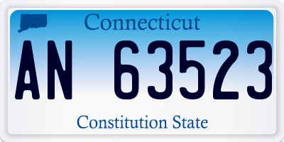 CT license plate AN63523
