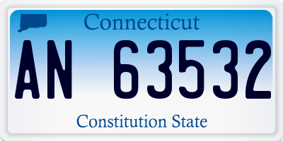 CT license plate AN63532