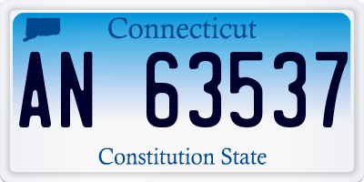 CT license plate AN63537
