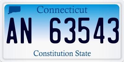 CT license plate AN63543