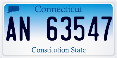 CT license plate AN63547