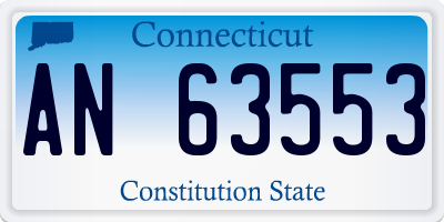 CT license plate AN63553