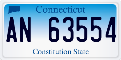 CT license plate AN63554