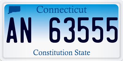 CT license plate AN63555