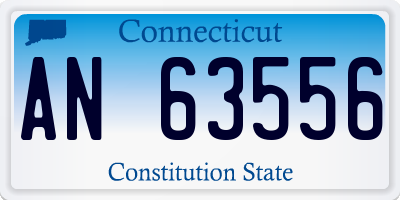 CT license plate AN63556