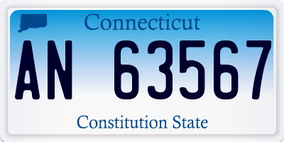 CT license plate AN63567