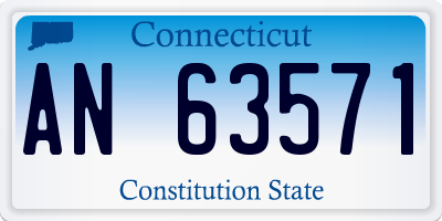 CT license plate AN63571