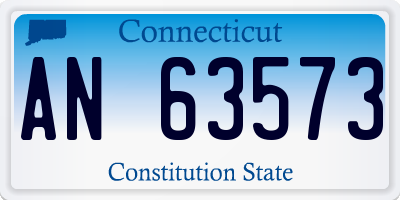 CT license plate AN63573