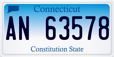 CT license plate AN63578