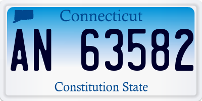 CT license plate AN63582