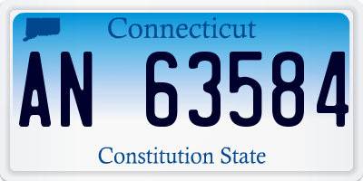 CT license plate AN63584