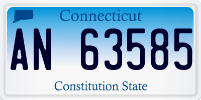 CT license plate AN63585