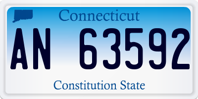 CT license plate AN63592