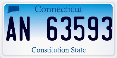 CT license plate AN63593