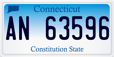 CT license plate AN63596