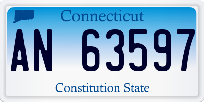 CT license plate AN63597