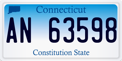 CT license plate AN63598