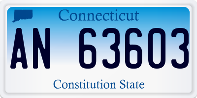 CT license plate AN63603