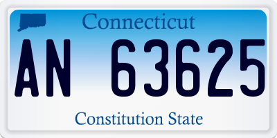 CT license plate AN63625