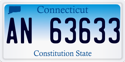 CT license plate AN63633