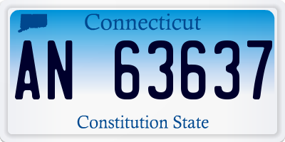 CT license plate AN63637