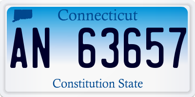 CT license plate AN63657