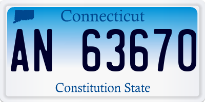 CT license plate AN63670
