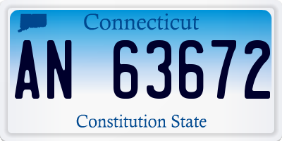 CT license plate AN63672