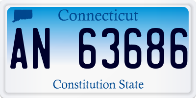 CT license plate AN63686
