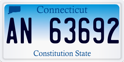 CT license plate AN63692