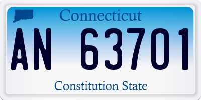 CT license plate AN63701