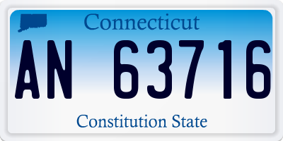 CT license plate AN63716