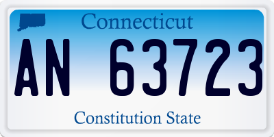 CT license plate AN63723