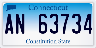 CT license plate AN63734