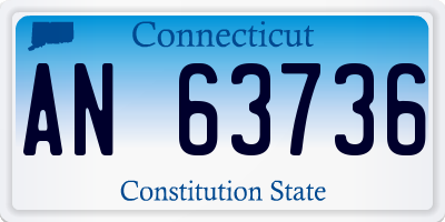 CT license plate AN63736