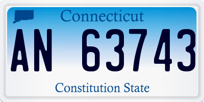 CT license plate AN63743