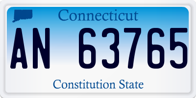 CT license plate AN63765