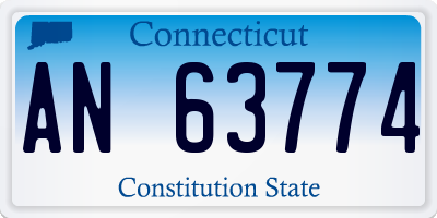 CT license plate AN63774