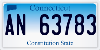 CT license plate AN63783