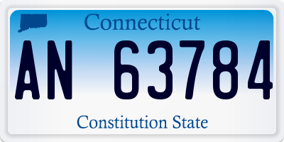 CT license plate AN63784