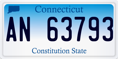 CT license plate AN63793