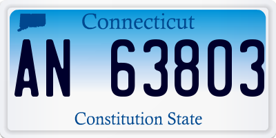 CT license plate AN63803